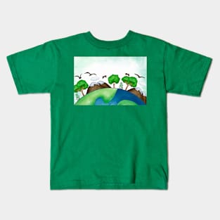 Earth Day Watercolor Kids T-Shirt